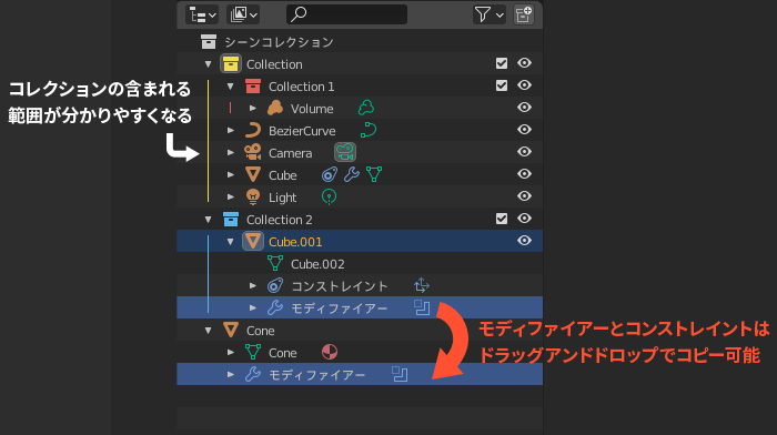 Blender2.91のアウトライナーの改善